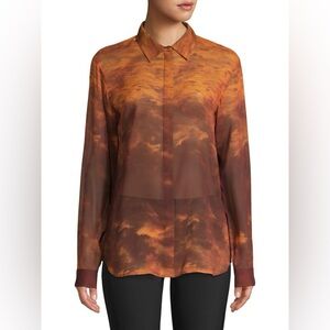 LAFAYETTE 148 NEW YORK Zora Sunset Sky Silk Blouse S